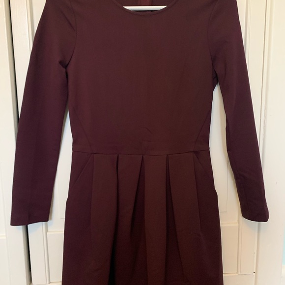 Aritzia Talula Tartine Long Sleeve Purple Dress with Pockets and Exposed Zipper - Picture 3 of 6